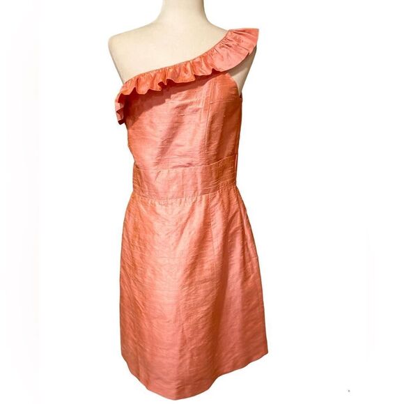 Lulakate Silk Dress Size 12 Pink One Shoulder - Picture 1 of 12